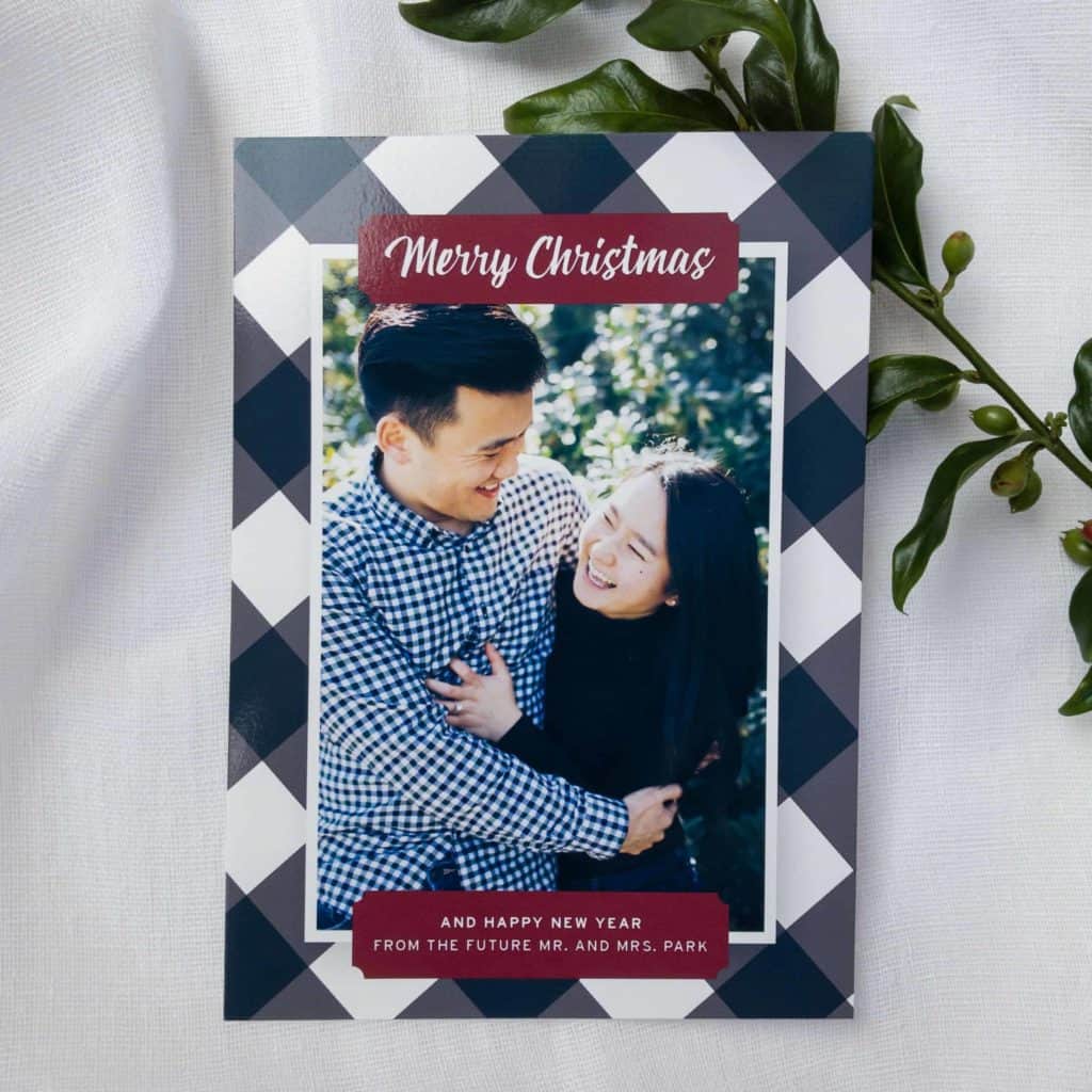 Black Gingham Christmas Card