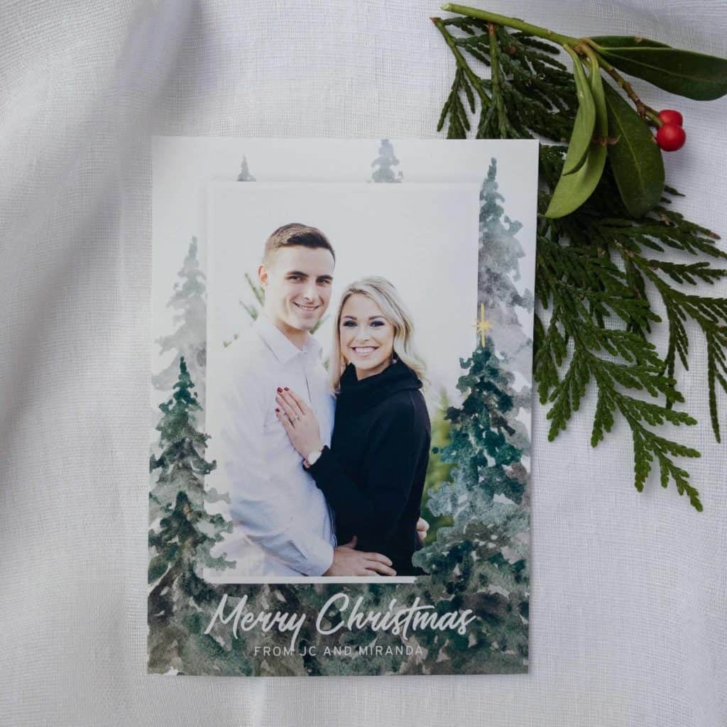 Christmas Photo Card Watercolor Tree